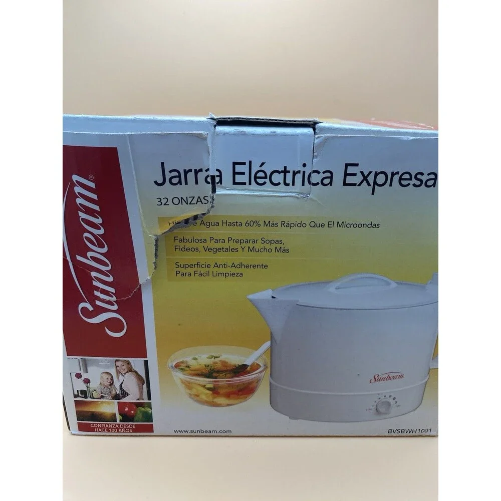 Sunbeam Hot Pot Express Electric Adjustable Heat White 32 Ounce-Tested Working